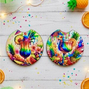 Vibrant Tropical Drink Coasters
